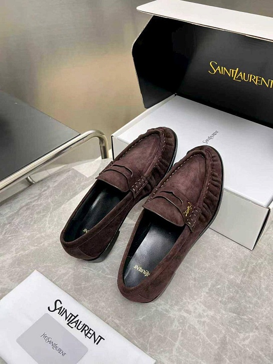 Женские замшевые лоферы Yves Saint Laurent premium