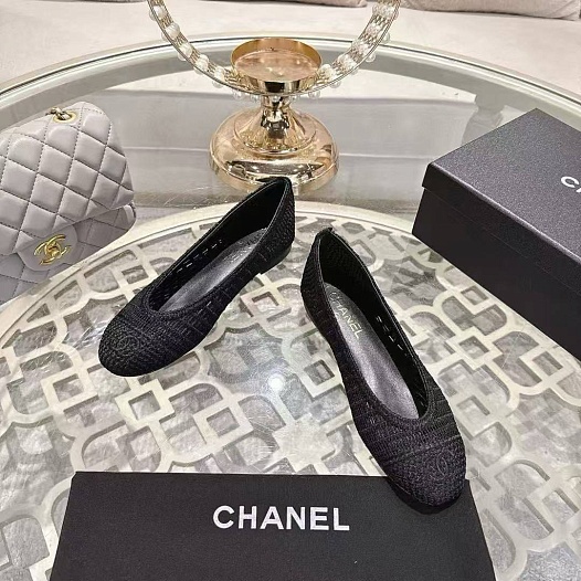 Женские балетки Chanel Premium - Black   