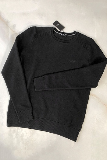 Чёрный мужской джемпер Hugo Boss logo-embroidered   