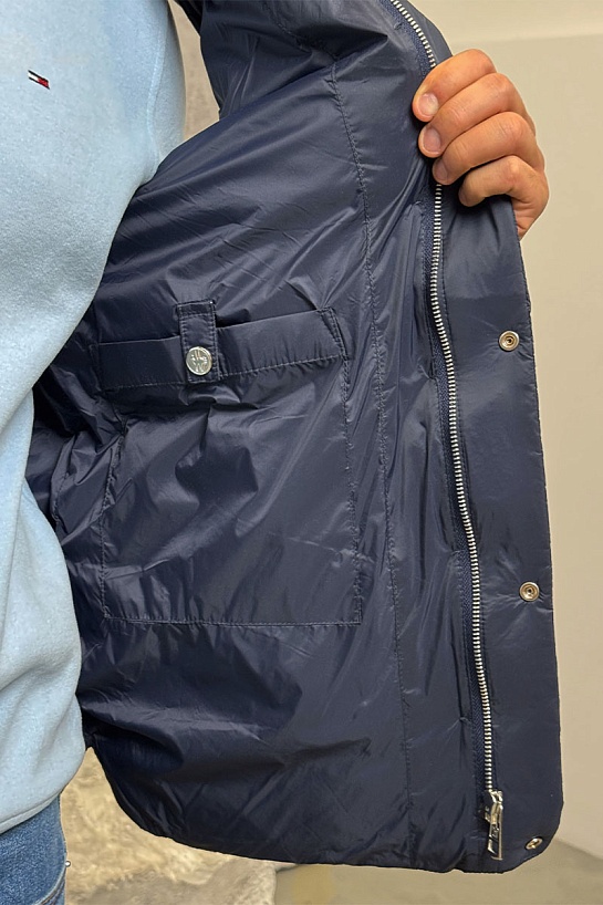 Тёмно-синий жилет Moncler Herniaire logo-patch