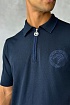 Мужское поло Stefano Ricci Eagle zip-neck - Navy