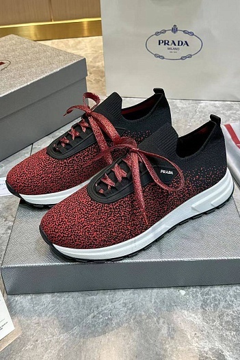 Мужские текстильные кроссовки Prada   