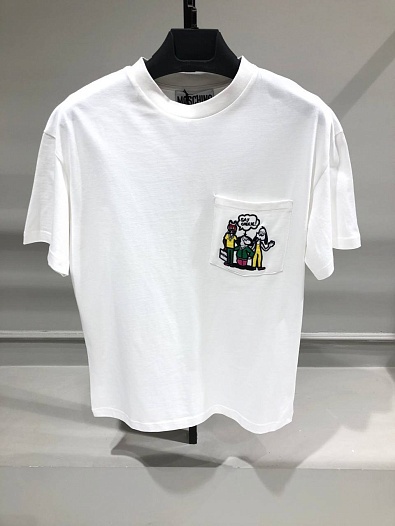 Белая оверсайз футболка Moschino embroidered   
