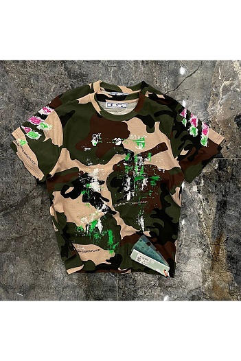 Оверсайз футболка Off-White Acrylic Arrows Camouflage   