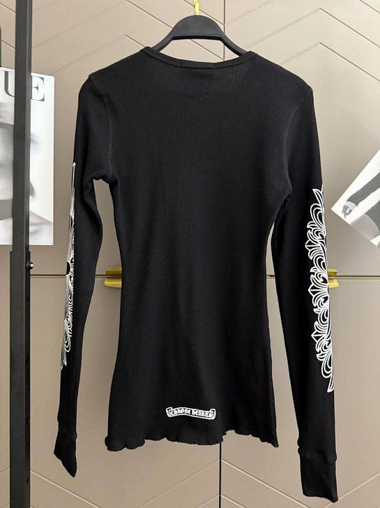 Чёрный женский лонгслив Chrome Hearts premium