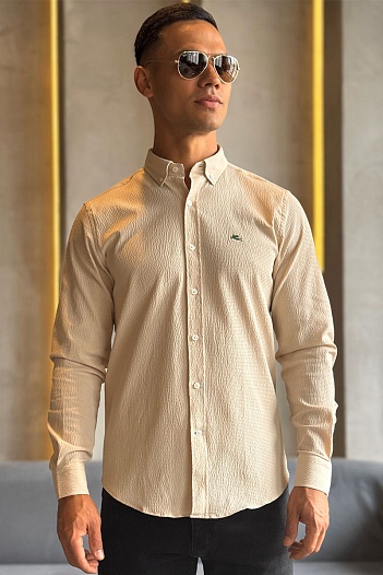 Мужская бежевая рубашка Etro Pegasus logo   