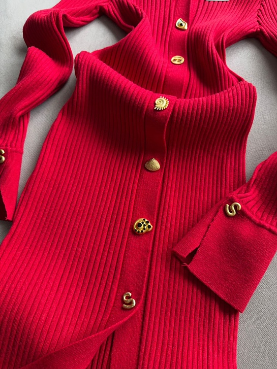 Женское трикотажное платье Schiaparelli красного цвета