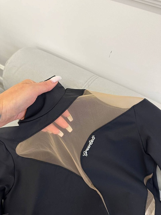 Женское боди чёрного цвета