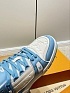 Женские кожаные кроссовки Louis Vuitton Trainer Monogram - White / Blue