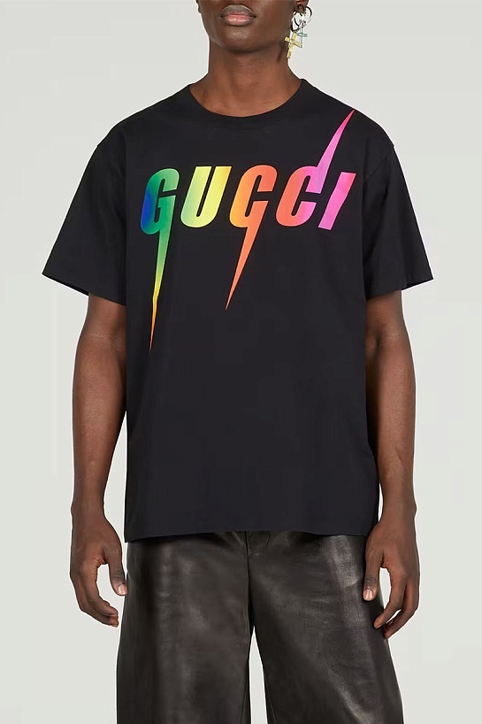 Мужская чёрная футболка Gucci Blade logo-print