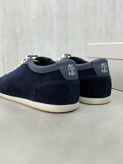 Замшевые кроссовки Brunello Cucinelli Premium - Navy   