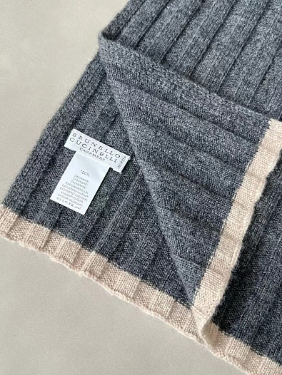 Кашемировый шарф Brunello Cucinelli Premium - Dark Grey   