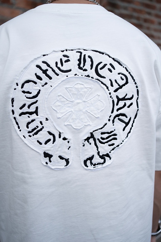 Белая оверсайз футболка Chrome Hearts Premium