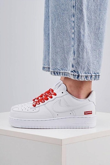 Кроссовки Supreme x Nike Air Force 1 - White / Red   