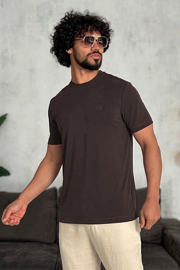 Футболка коричневого цвета Loro Piana   