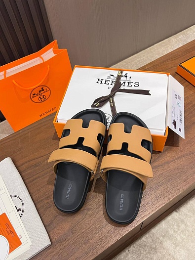Женские кожаные сандалии Hermes Chypre premium   