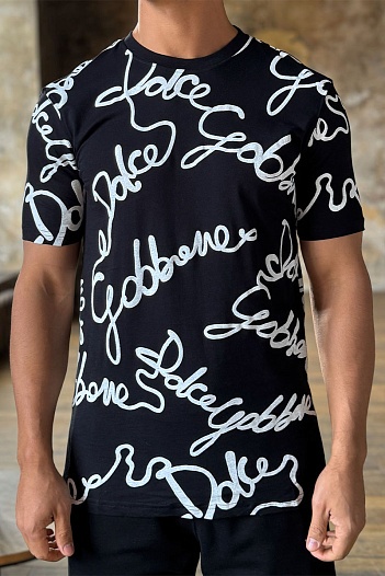 Мужская чёрная футболка Dolce&Gabbana   