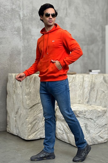 Мужское худи Tommy Hilfiger оранжевого цвета   