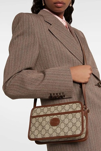 Бежевая сумка Gucci Supreme Retro 24x21 см   