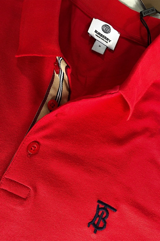 Мужское поло Burberry TB logo-embroidered - Red