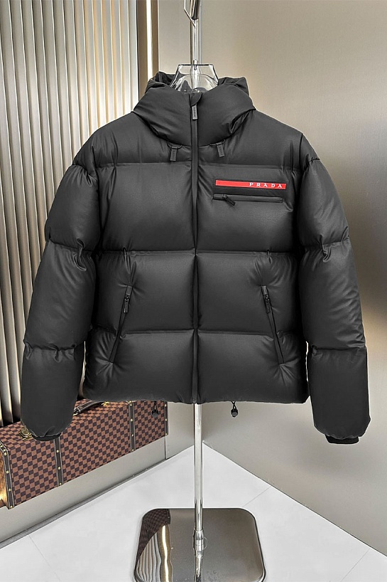 Мужской пуховик Prada Linea Rossa - Black