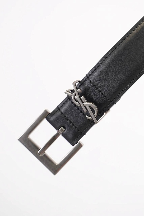 Кожаный ремень Yves Saint Laurent Cassandre (ширина 3 см, длина 80 / 85 см)