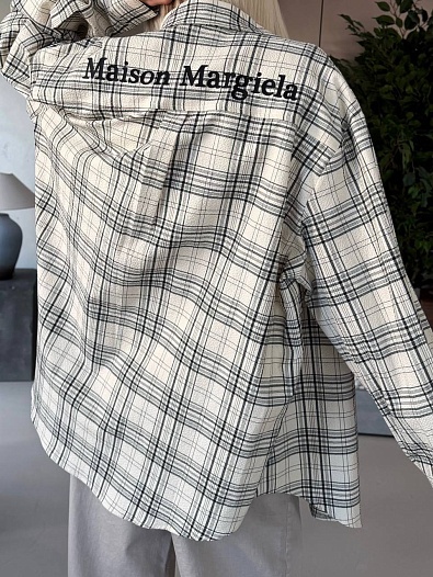 Женская оверсайз рубашка в клетку Maison Margiela premium   