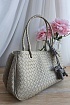 Кожаная сумка Bottega Veneta Basket 30x20 см - Beige