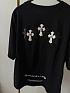 Женская оверсайз футболка чёрного цвета Chrome Hearts premium