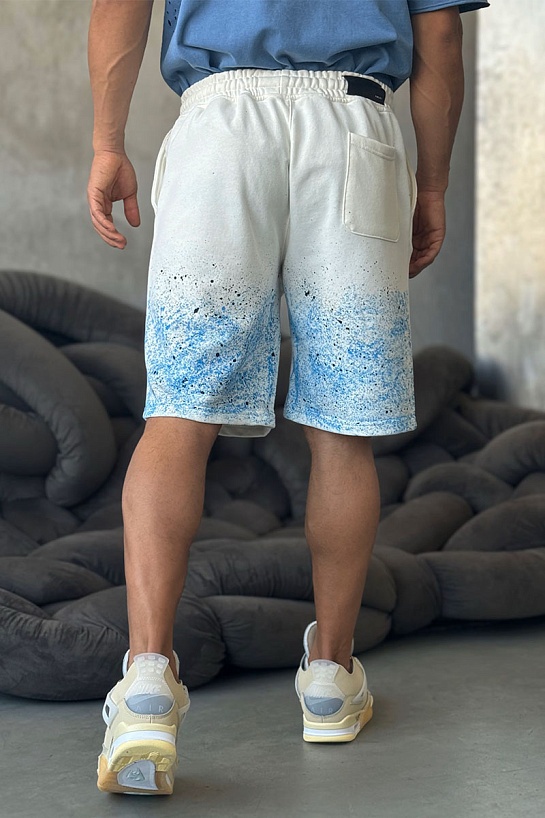 Мужские белые шорты Amiri paint splatter