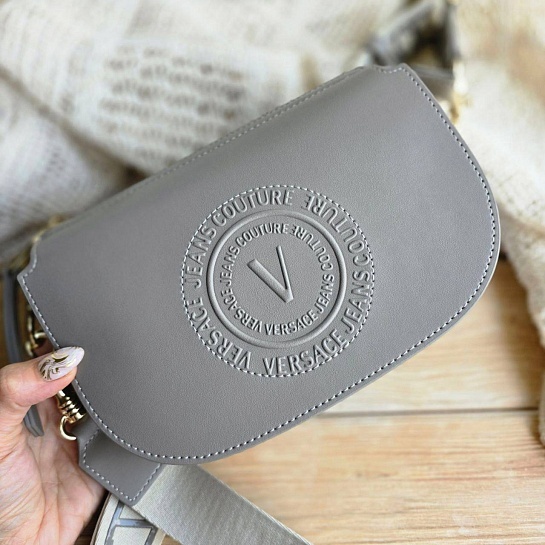 Кожаная сумка Versace Jeans Conture 22x15 см - Grey