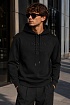 Мужское чёрное худи Prada logo-embroidered