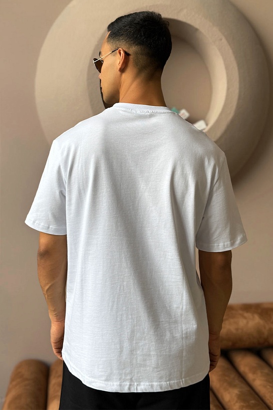 Белая оверсайз футболка Dior pocket logo