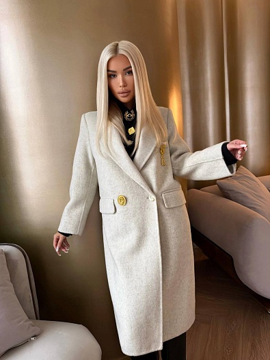 Женское шерстяное пальто Schiaparelli Premium - Beige   