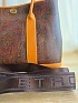 Кожаная сумка Etro с узором пейсли 37x28 см