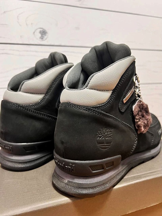 Мужские ботинки с мехом Timberland Euro Rock Hiker - Black / Grey