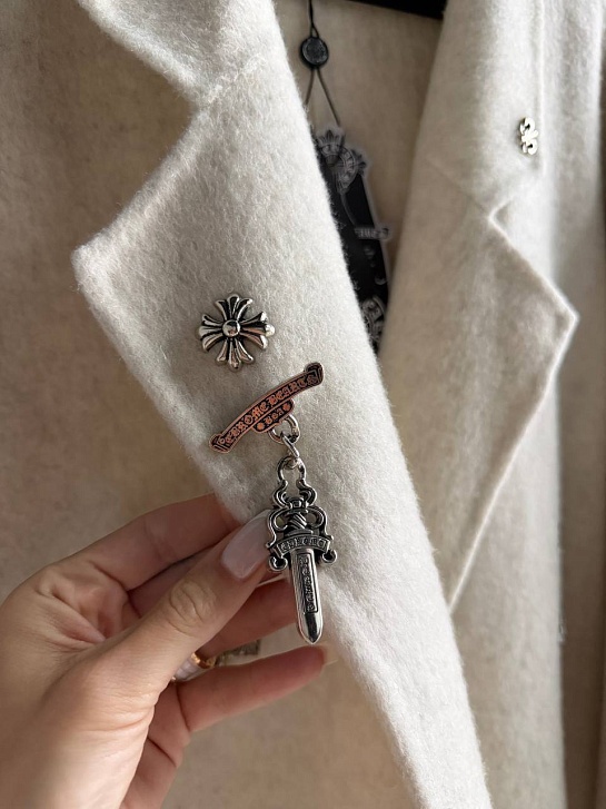 Женское шерстяное пальто Chrome Hearts premium