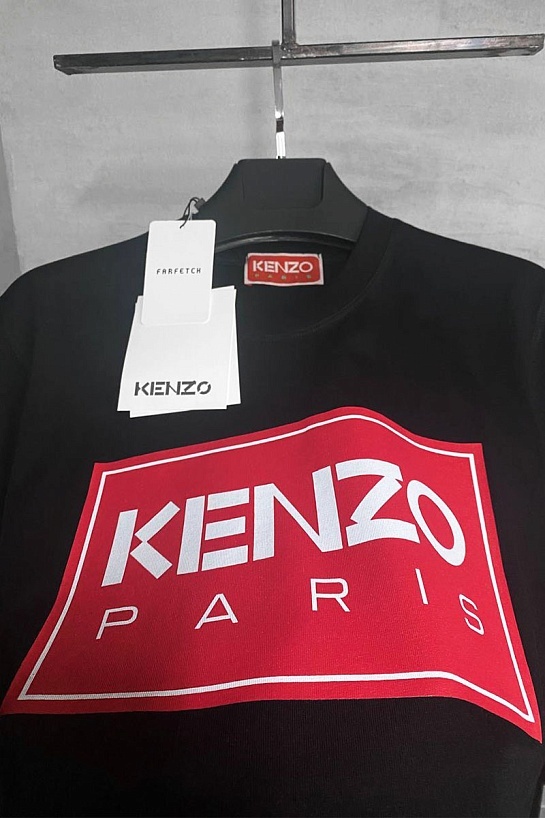 Футболка чёрного цвета Kenzo Paris logo-print