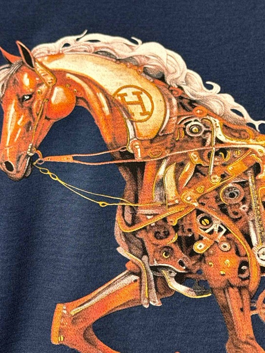 Футболка синего цвета Hermes Premium