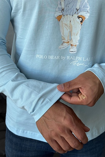 Мужской лонгслив Polo Ralph Lauren "Bear" - Blue   