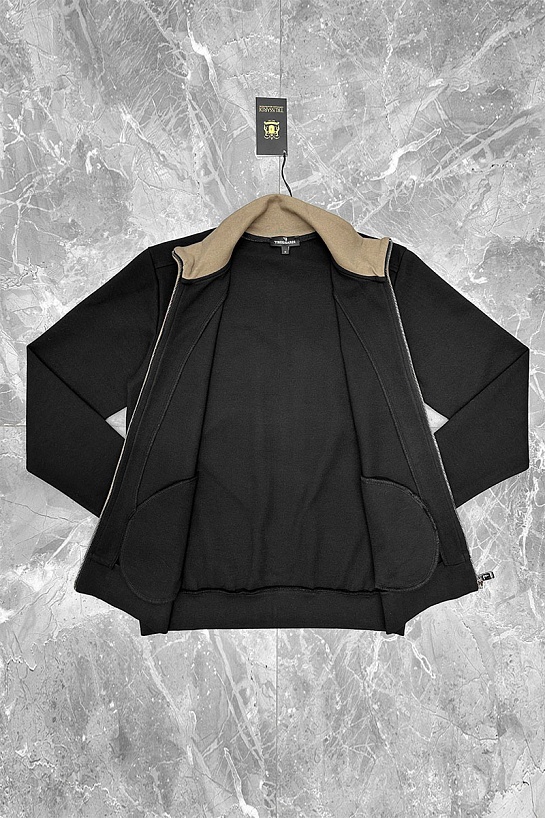 Кофта на молнии Trussardi logo-embroidered - Black