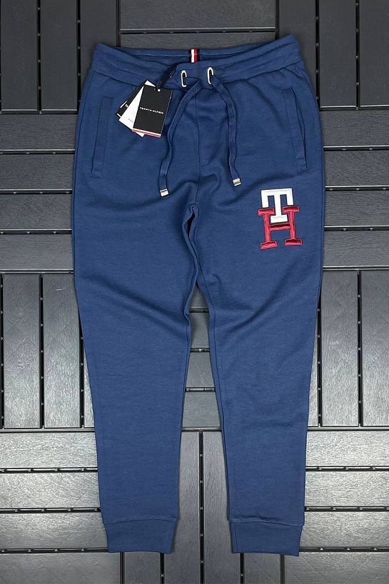 Синие спортивные штаны Tommy Hilfiger essential monogram