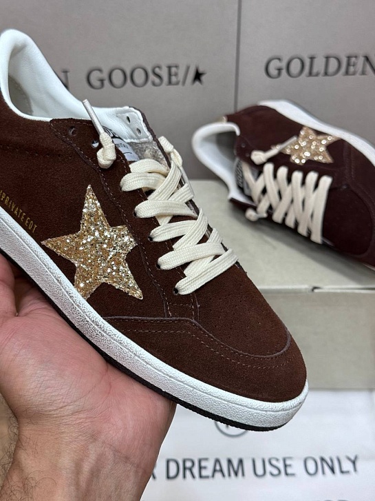 Женские замшевые кроссовки Golden Goose Ball Star premium