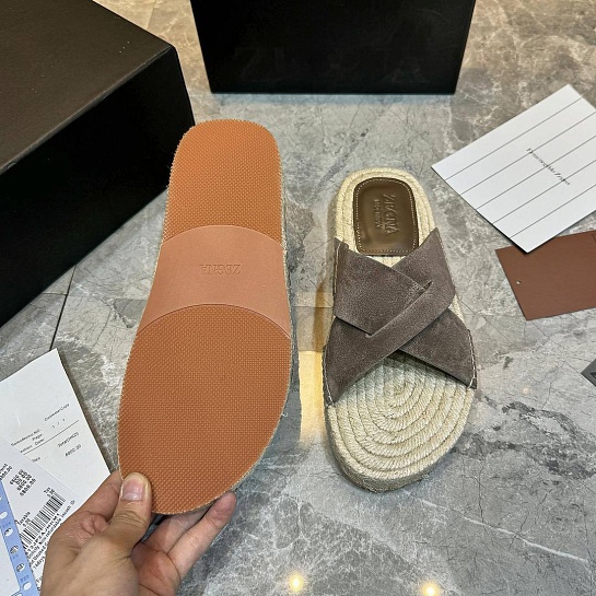 Мужские шлёпанцы Ermenegildo Zegna suede - Light Brown