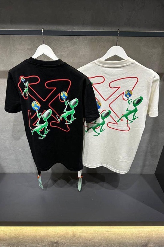 Чёрная оверсайз футболка Off-White "Alien Arrow"