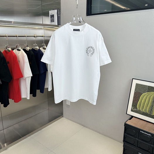 Белая оверсайз футболка Chrome Hearts Premium   