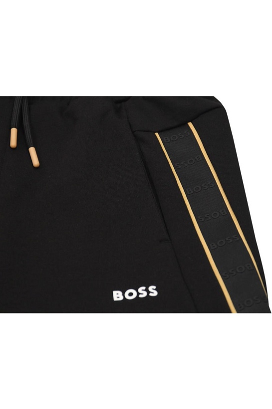 Мужские чёрные шорты Hugo Boss taped logo