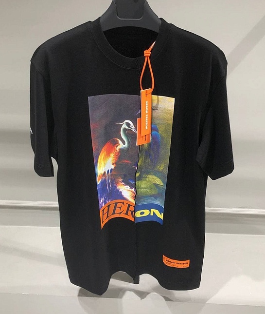 Чёрная оверсайз футболка Heron Preston Split Light Herons
