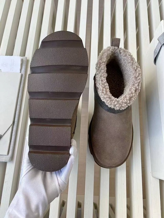 Женские замшевые угги с мехом Brunello Cucinelli Premium - Brown