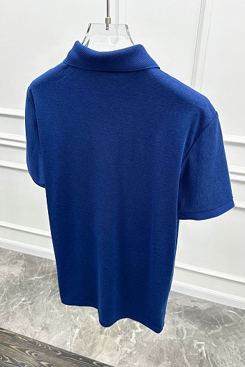 Тёмно-синее поло Etro с узором пейсли   